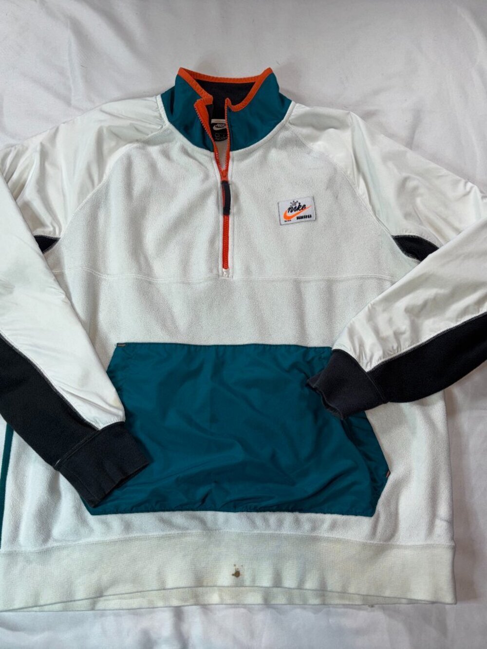 Nike Fleece Pullover Colorblock Mens L Retro 1/4 Zip Vintage Lot G